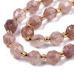 Rosy Brown Natural Dolomite Beads Strands, Faceted, Dyed, Round, Rosy Brown, 8x8mm, Hole: 1.2mm, about 33pcs/strand, 15.16 inch~15.35 inch(38.5cm~39cm)