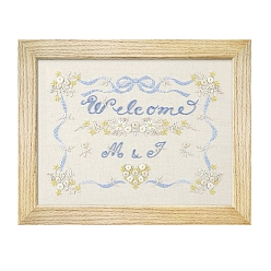 Цветок Стартовые наборы для вышивания, включая ткань и нитки для вышивания, игла, инструкция, тема свадьбы, цветок, 270x270 мм