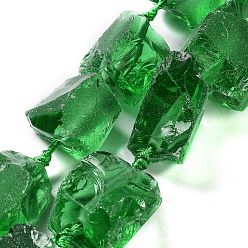 Glass Стеклянные бусины, самородки, 19~28x15~26x14~22 мм, отверстие : 3.7 мм, около 16 шт / нитка, 16.73'' (42.5 см)