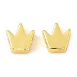 Crown Латунные бусины, стойки покрытие, долговечный, золотые, корона, 5.5x5x2.5 мм, отверстие : 1.4 мм