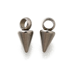 Нержавеющая Сталь Цвет 201 подвески из нержавеющей стали, конус прелести, цвет нержавеющей стали, 6x3 мм, отверстие : 1.5 мм