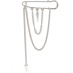 Платина 2шт. конусообразные английские булавки из цинкового сплава, брошь-цепочка для одежды, рюкзака, платина, 122x60 мм