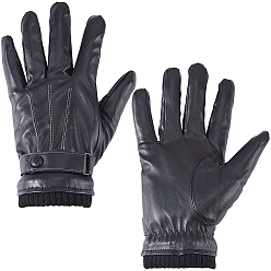 Черный Теплые перчатки из искусственной кожи для мужчин, чёрные, 245x105x6 мм