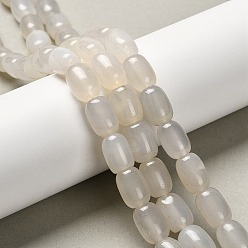 (404) Непрозрачное AB Кислое яблоко Природный агат бисер нитей, окрашенная и подогревом, рис, цветочный белый, 9.5~10.5x13.5~14 мм, отверстие : 1 мм, около 27~28 шт / нитка, 15.16'' (38.5 см) ~ 15.28'' (38.8 см)