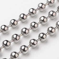 Stainless Steel Color 304 Stainless Steel Ball Chains, Stainless Steel Color, 4mm