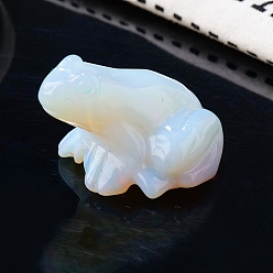 Опал Резные фигурки лягушек из опалита, для домашнего офиса настольный орнамент фэн-шуй, 37x32x25 мм