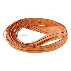 Сэнди Коричневый Пэ пластик имитация ротанга плетеная, твердый ткацкий материал, для вязания мебели своими руками, плоский, песчаный коричневый, 8x1.2 мм, 32 м / рулон