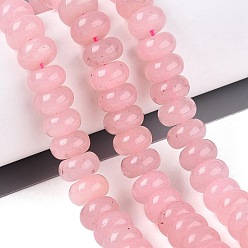 Pink Бусины из натурального белого нефрита, гладкая рондель, окрашенные, розовые, 10~10.5x5.5~6 мм, отверстие : 0.7~1.2 мм, около 61~69 шт / нитка, 14.37~15.55 дюйм (36.5~39.5 см)