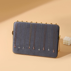 Серый Стеллаж для выставки товаров бархатного ожерелья, подставки для украшений для подвешивания ожерелий, серые, 35.5x26 см