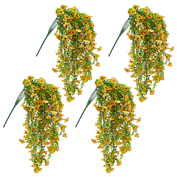 Золотистый 4шт. искусственная пластиковая фиолетовая лоза для свадебного украшения, домашний декор своими руками, золотые, 770~785x170~260x40~50 мм