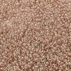 (RRHB279) Light Blush Lined Crystal Миюки круглые бусины рокайль, японский бисер, 8/0, (rrhb 279) кристалл на подкладке из светло-румянского цвета, 3 мм, отверстие : 1.1 мм, Около 19000~20500 шт / фунт