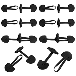Black Leather Toggle Buckles, for Bag Sweater Jacket Coat, DIY Sewing Accessories Crafts, Horn, Black, 52x170x16.5mm