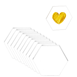 Clear Acrylic Board, Hexagon, Clear, 100x87x3mm
