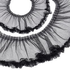 Черный 2ярдов полиэстеровой плиссированной кружевной отделки, аксессуары для одежды, чёрные, 6-3/4 дюйм (170 мм)