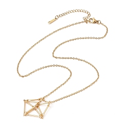 Латунь Латунный мешочек для макраме, пустой держатель для камней для изготовления подвесных ожерелий, с 304 тросовыми цепями из нержавеющей стали и застежкой-карабином, 17-7/8 дюйм (45.5 см)