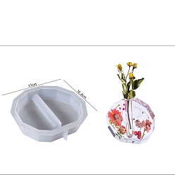 Polygon Формы для ваз из пищевого силикона своими руками, формы для литья смолы, инструменты для производства глиняных ремесел, белые, многоугольник, 170x163x36 мм