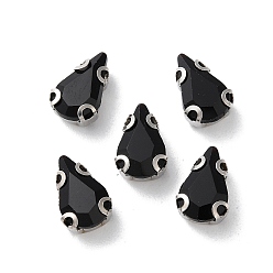 Реактивный Самолет Каплевидная вышивка на стразах, многожильных ссылки, стекло горный хрусталь, с настройками зубцов из нержавеющей стали, аксессуары для одежды, граненые, струя, 10x6.5x4 мм, отверстие : 0.8 мм