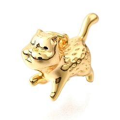 Настоящее золото 18K Латунные подвески, с целью перехода в кольце, без кадмия, без никеля и без свинца, собака, реальный 18 k позолоченный, 15.5x20x7.5 мм, отверстие : 3.5 мм