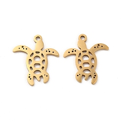 Золотой 201 подвески из нержавеющей стали, очарование морской черепахи, золотые, 17.5x15x0.9 мм, отверстие : 1.4 мм