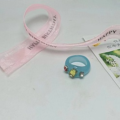 Светло-Синий 1пальцевые кольца из акрила, со стразами, голубой, внутренний диаметр: 17 мм