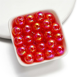 FireBrick Baking Paint Crackle Glass Beads, Round, FireBrick, 16mm, Hole: 2mm, 10pcs/bag
