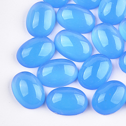Cornflower Blue Translucent Resin Cabochons, Oval, Cornflower Blue, 17.5~18x13x6mm