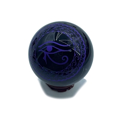 Eye Украшения из натурального обсидиана с пескоструйной обработкой, для домашнего офисного стола, круглые, глаз, 50 мм