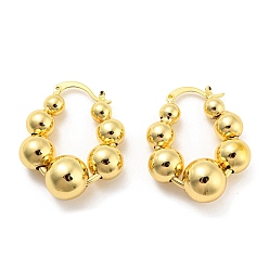 Настоящее золото 18K Круглые серьги-кольца, украшения из латуни для женщин, без кадмия и без свинца, реальный 18 k позолоченный, 35x12 мм