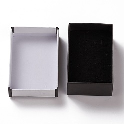 White Cardboard Jewelry Boxes, with Sponge Inside, for Jewelry Gift Packaging, Rectangle, White, 7.9x5.1x2.65cm