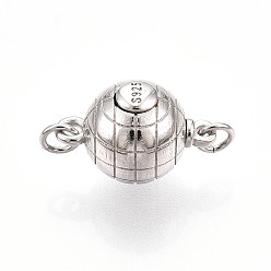 Платина 925 застежка из стерлингового серебра, круглый с s925 штампом, с целью перехода в кольце, платина, 15.5x10.5x10 мм, отверстие : 2 мм, прыжковое кольцо: 4x0.5, 2.5 мм внутренним диаметром
