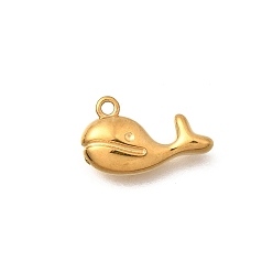 Whale 304 прелести нержавеющей стали, ионное покрытие (ip), золотые, кит, 8.5x14x3.5 мм, отверстие : 1.2 мм