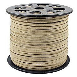 Темный Хаки Замша Faux шнуры, искусственная замшевая кружева, Темный хаки, 4x1.5 мм, 100 ярдов / рулон (300 футов / рулон)