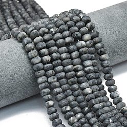 Larvikite Натуральные нити бус из ларвикита, матовые, рондель, 8x5 мм, отверстие : 1.4 мм, около 73~75 шт / нитка, 14.96~15.16 дюйм (38~38.5 см)