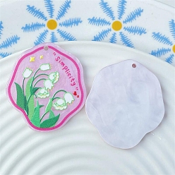 Средний Фиолетово-красный Акриловые подвески с цветами, средне фиолетовый красный, 36x32 мм