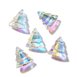 Прозрачный АВ Стеклянные прелести, рождественская елка, AB цвет, граненые, ясно AB, 15x13.5x5 мм, отверстие : 1.2 мм