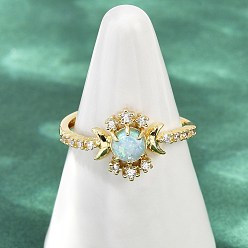 Золотой Латунные микро проложить пальцев кольца кубического циркония, луна, cmолой, золотые, лоток : 11.5x12 мм, размер США 9 3/4 (19.5 мм)