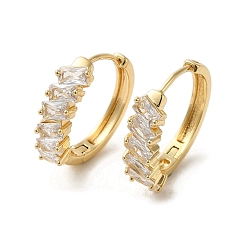 Doré  Micro cuivres ouvrent zircons boucles d'oreilles, or, 22x6mm