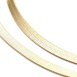 Золотой 2шт 2 стили латунные плоские змеиные цепи комплект двухслойных ожерелий, ожерелья-лариаты с кисточками, золотые, 14.84~16.54 дюйм (37.7~42 см), 1 шт / стиль