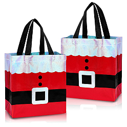 Красный Рождественские сумки из нетканого материала, прямоугольные, красные, 28.3x21.5x0.35 см