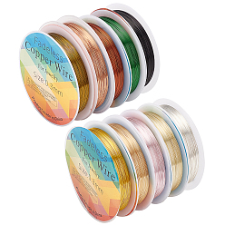 (52) Непрозрачная лаванда 10 рулоны 10 цвета круглая медная проволока для ювелирных изделий, разноцветные, 28 датчик, 0.3 мм, около 65.61 футов (20 м) / рулон, 1 рулон / цвет