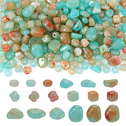 Темно-бирюзовый 60 g 6 стили прозрачные акриловые бусины, разнообразные, темные бирюзовый, 5~12x6~12x4~7.5 мм, отверстие : 1.2~1.8 мм, 10 g / style