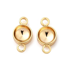 Настоящее золото 18K Плоские круглые латунные оправы для страз, без никеля , реальный 18 k позолоченный, пригодный для стразов 5 мм, 9x5x2 мм, отверстие : 1 мм
