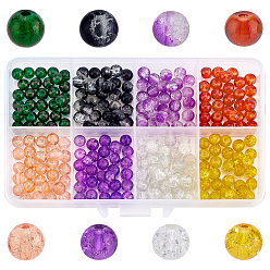 (52) Непрозрачная лаванда 240 шт 8 цвета окрашенные распылением хрустящие стеклянные бусины нити, круглые, разноцветные, 6 мм, отверстие : 1.3~1.6 мм, 30 шт / цвет