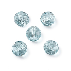 Небесно-голубой Стекло имитация австрийских хрустальных бусин, рондель, граненые, голубой, 8x6.5 мм, отверстие : 1 мм