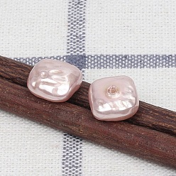 Misty Rose Plastic Imitation Pearl Baroque Irregular Beads, Half-hole, DIY Jewelry Accessories, Misty Rose, 12x11mm