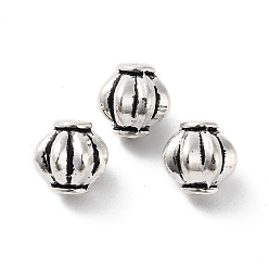 Античное Серебро Сплавочные овальные бусины тибетского стиля , без кадмия и без свинца, фонарь, античное серебро, 8x8x7.5 мм, отверстие : 1.5 мм, Около 1000 шт / 1000 г