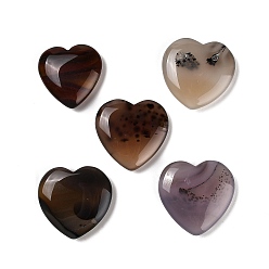 Dendritic Agate Natural Dendritic Agate Cabochons, Heart, 40.5~46.5x40.5~47.5x11.5~12mm