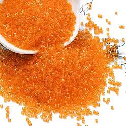 Коралловый Стеклянные бусины прозрачных цветов, цилиндр, коралл, 1.6x1.3 мм, отверстие : 0.8 мм, Около 60000 шт / фунт