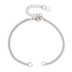 Нержавеющая Сталь Цвет 304 изготовление браслетов цепочек из нержавеющей стали пшеницы, не тускнеет, цвет нержавеющей стали, 6-1/4 дюйм (16 см)