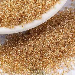 (RR234) Sparkling Metallic Gold Lined Crystal MIYUKI Round Rocailles Beads, Japanese Seed Beads, (RR234) Sparkling Metallic Gold Lined Crystal, 15/0, 1.5mm, Hole: 0.7mm, about 5555pcs/bottle, 10g/bottle